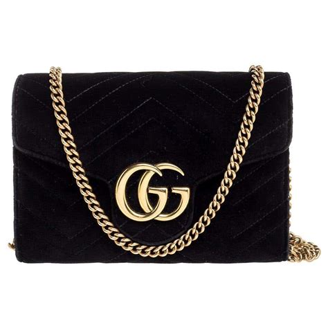 gucci gg marmont velvet wallet on chain|genuine Gucci women wallet.